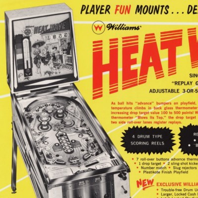 williams, heat wave, pinball, sales, price, date, city, condition, auction, ebay, private sale, retail sale, pinball machine, pinball price