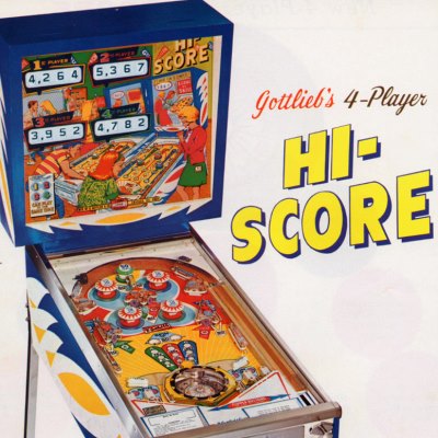 gottlieb, hi score, pinball, sales, price, date, city, condition, auction, ebay, private sale, retail sale, pinball machine, pinball price