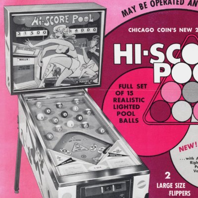 chicago coin, hi-score pool, pinball, sales, price, date, city, condition, auction, ebay, private sale, retail sale, pinball machine, pinball price