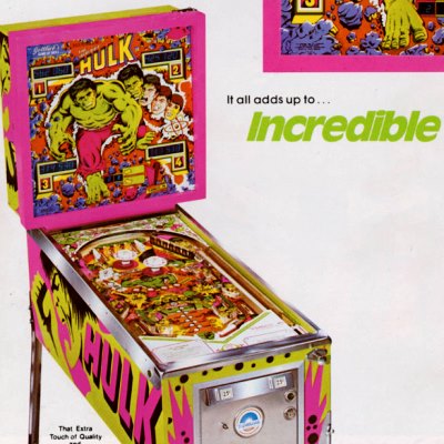 gottlieb, the incredible hulk, pinball, sales, price, date, city, condition, auction, ebay, private sale, retail sale, pinball machine, pinball price