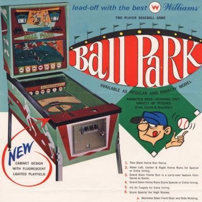 williams, ball park, pinball, sales, price, date, city, condition, auction, ebay, private sale, retail sale, pinball machine, pinball price