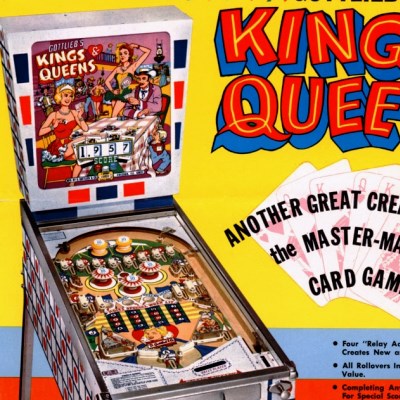 gottlieb, kings & queens, pinball, sales, price, date, city, condition, auction, ebay, private sale, retail sale, pinball machine, pinball price