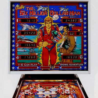 bally, the six million dollar man, pinball, sales, price, date, city, condition, auction, ebay, private sale, retail sale, pinball machine, pinball price
