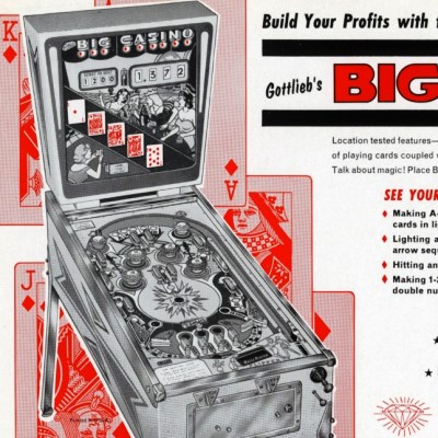 gottlieb, big casino, pinball, sales, price, date, city, condition, auction, ebay, private sale, retail sale, pinball machine, pinball price