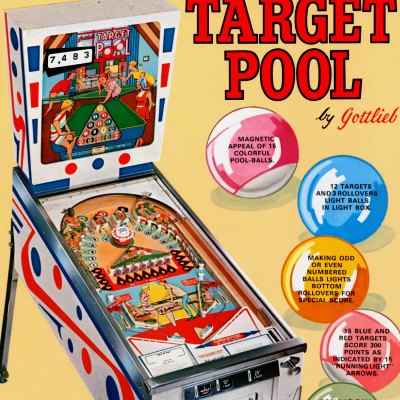 gottlieb, target pool, pinball, sales, price, date, city, condition, auction, ebay, private sale, retail sale, pinball machine, pinball price