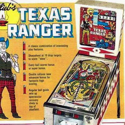 gottlieb, texas ranger, pinball, sales, price, date, city, condition, auction, ebay, private sale, retail sale, pinball machine, pinball price