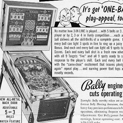 bally, 3 in line, pinball, sales, price, date, city, condition, auction, ebay, private sale, retail sale, pinball machine, pinball price