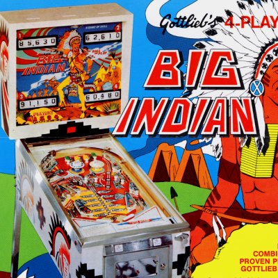 gottlieb, big indian, pinball, sales, price, date, city, condition, auction, ebay, private sale, retail sale, pinball machine, pinball price