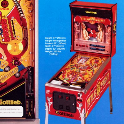 gottlieb, title fight, pinball, sales, price, date, city, condition, auction, ebay, private sale, retail sale, pinball machine, pinball price