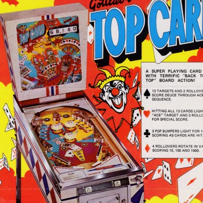 gottlieb, top card, pinball, sales, price, date, city, condition, auction, ebay, private sale, retail sale, pinball machine, pinball price