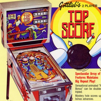 gottlieb, top score, pinball, sales, price, date, city, condition, auction, ebay, private sale, retail sale, pinball machine, pinball price