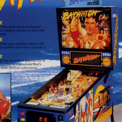 sega, baywatch, pinball, sales, price, date, city, condition, auction, ebay, private sale, retail sale, pinball machine, pinball price