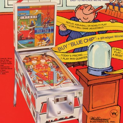 williams, blue chip, pinball, sales, price, date, city, condition, auction, ebay, private sale, retail sale, pinball machine, pinball price