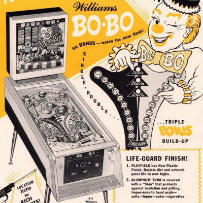 williams, bo bo, pinball, sales, price, date, city, condition, auction, ebay, private sale, retail sale, pinball machine, pinball price