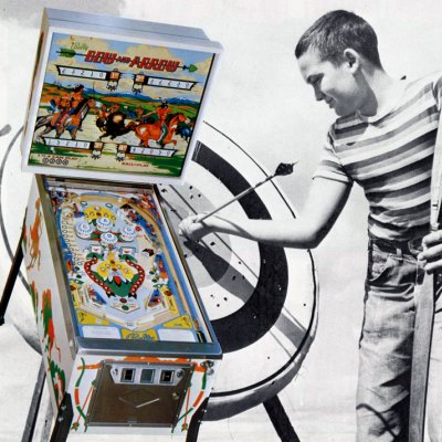 bally, bow and arrow, pinball, sales, price, date, city, condition, auction, ebay, private sale, retail sale, pinball machine, pinball price