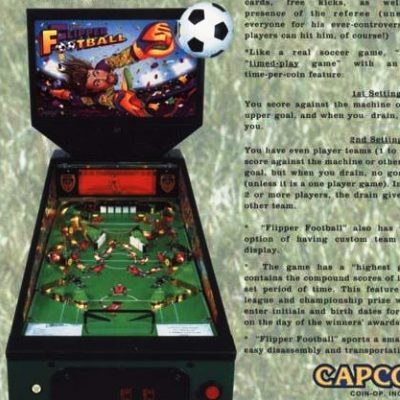 capcom, flipper football, pinball, sales, price, date, city, condition, auction, ebay, private sale, retail sale, pinball machine, pinball price