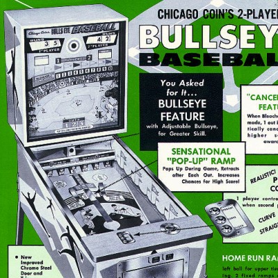 chicago coin, bullseye baseball, pinball, sales, price, date, city, condition, auction, ebay, private sale, retail sale, pinball machine, pinball price