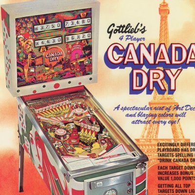 gottlieb, canada dry, pinball, sales, price, date, city, condition, auction, ebay, private sale, retail sale, pinball machine, pinball price