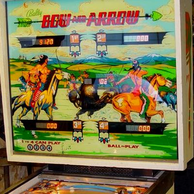bally, bow and arrow, pinball, sales, price, date, city, condition, auction, ebay, private sale, retail sale, pinball machine, pinball price