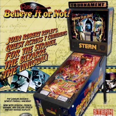 stern, ripley's believe it or not, pinball, sales, price, date, city, condition, auction, ebay, private sale, retail sale, pinball machine, pinball price
