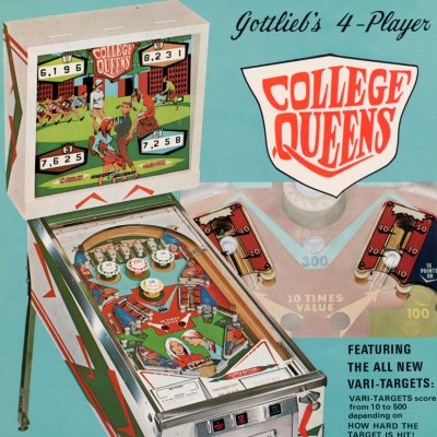gottlieb, college queens, pinball, sales, price, date, city, condition, auction, ebay, private sale, retail sale, pinball machine, pinball price