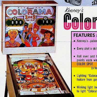 keeney, colorama, pinball, sales, price, date, city, condition, auction, ebay, private sale, retail sale, pinball machine, pinball price