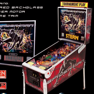 stern, spider man black, pinball, sales, price, date, city, condition, auction, ebay, private sale, retail sale, pinball machine, pinball price