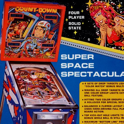gottlieb, count-down, pinball, sales, price, date, city, condition, auction, ebay, private sale, retail sale, pinball machine, pinball price