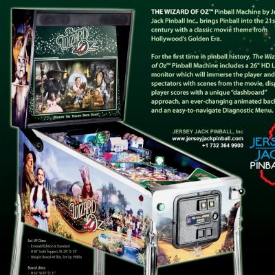 jersey jack, the wizard of oz, pinball, sales, price, date, city, condition, auction, ebay, private sale, retail sale, pinball machine, pinball price