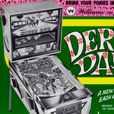 williams, derby day, pinball, sales, price, date, city, condition, auction, ebay, private sale, retail sale, pinball machine, pinball price