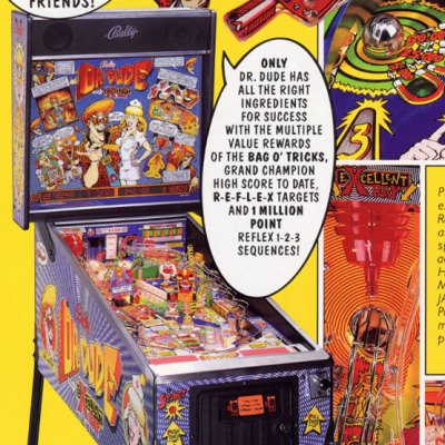 bally, dr dude and his excellent ray, pinball, sales, price, date, city, condition, auction, ebay, private sale, retail sale, pinball machine, pinball price