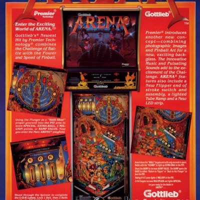 gottlieb, arena, pinball, sales, price, date, city, condition, auction, ebay, private sale, retail sale, pinball machine, pinball price