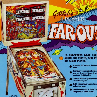 gottlieb, far out, pinball, sales, price, date, city, condition, auction, ebay, private sale, retail sale, pinball machine, pinball price