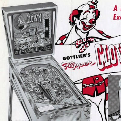 gottlieb, flipper clown, pinball, sales, price, date, city, condition, auction, ebay, private sale, retail sale, pinball machine, pinball price