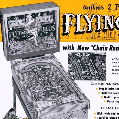 gottlieb, flying circus, pinball, sales, price, date, city, condition, auction, ebay, private sale, retail sale, pinball machine, pinball price
