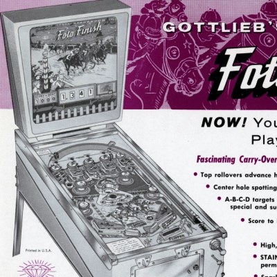 gottlieb, foto finish, pinball, sales, price, date, city, condition, auction, ebay, private sale, retail sale, pinball machine, pinball price