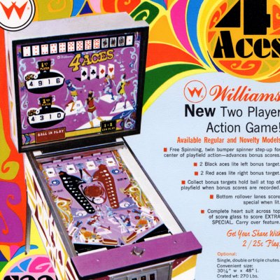 williams, 4 aces, pinball, sales, price, date, city, condition, auction, ebay, private sale, retail sale, pinball machine, pinball price